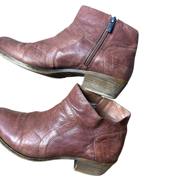 Lucky Brand Leather Ankle Boots Women’s 9M Oxblood Brown Western Booties - Picture 11 of 11